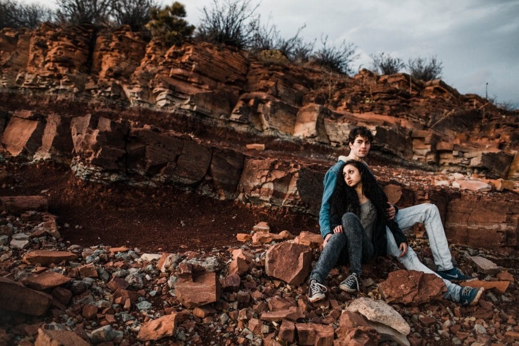 Fort Collins rock wall engagement photos in the Rocky Mountains | wedding photographers in Fort Collins