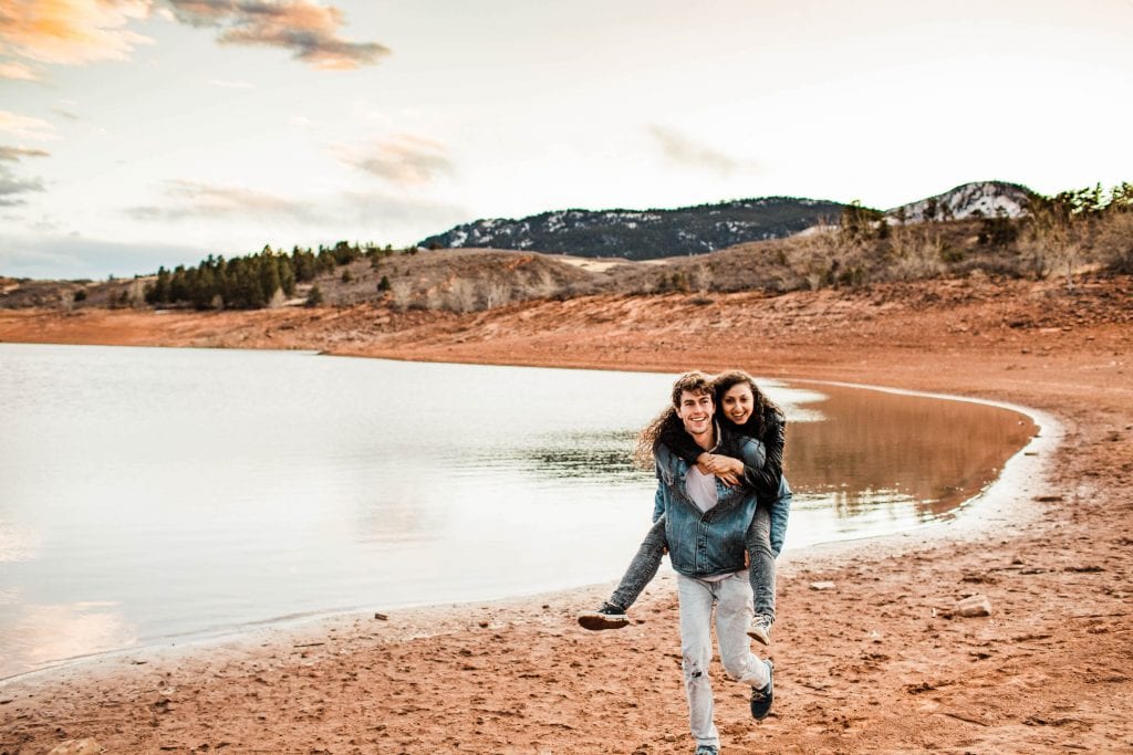 piggyback ride during a Fort Collins adventure session