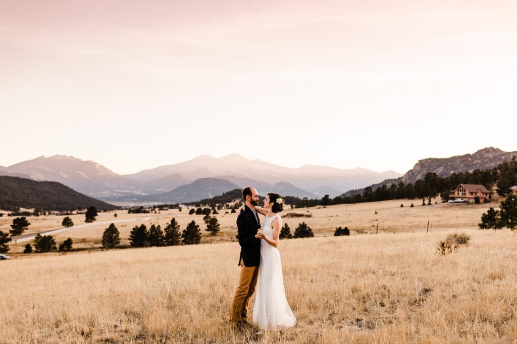 secret sunset elopement in the mountains