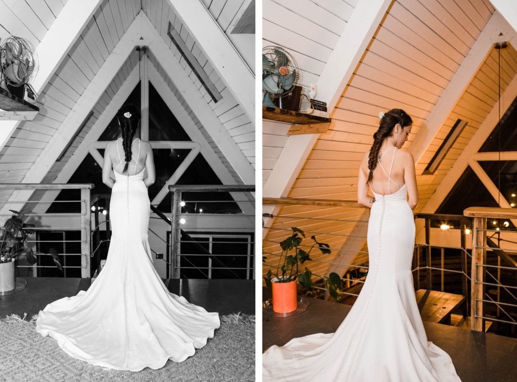 BHLDN elopement dress for a Mt Rainier national park elopement | Washington state adventure wedding