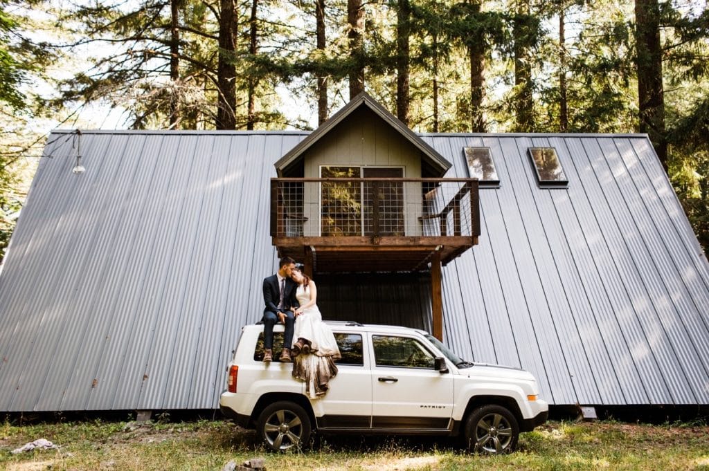 Jeep adventure elopement in Mt Rainier National Park | mountain adventure and elopement photographers near Seattle Washington