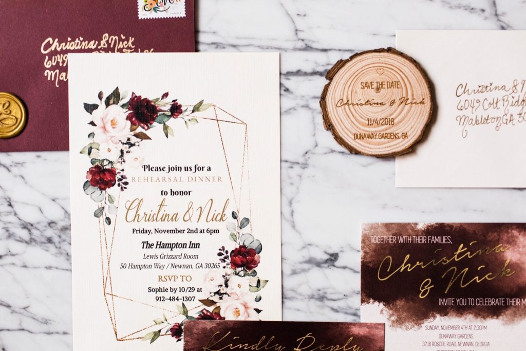 Dunaway Gardens wedding invitation suite