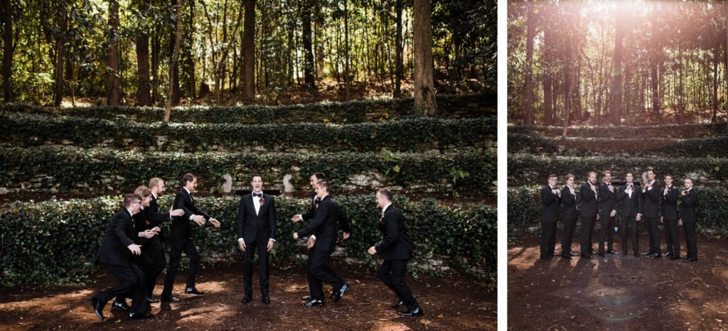 Dunaway Gardens wedding photos of groomsmen