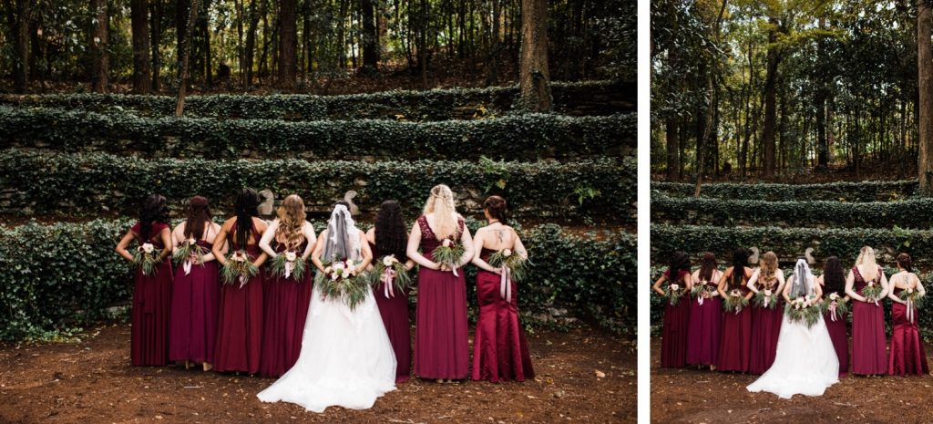 Dunaway Gardens wedding photos of bridesmaids