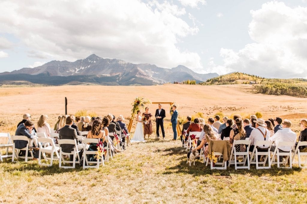small ceremony for a Telluride wedding in September
