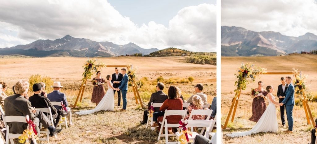 small ceremony for a Telluride wedding in September