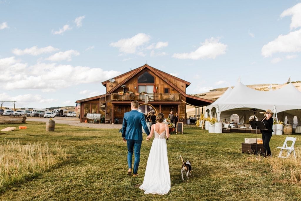recessional during a mountainous Telluride wedding ceremony at a horse ranch on Wilson Mesa