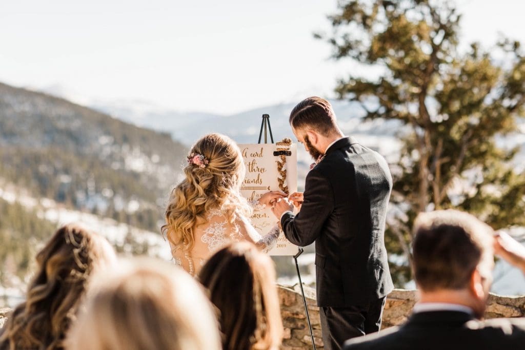 unity ceremony at a Sapphire Point Overlook wedding ceremony