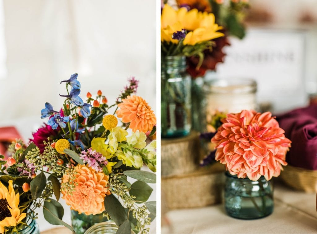 Telluride wedding decor for a horse ranch wedding in the mountains