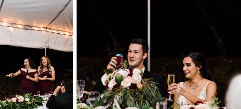 Dunaway Gardens wedding reception toasts