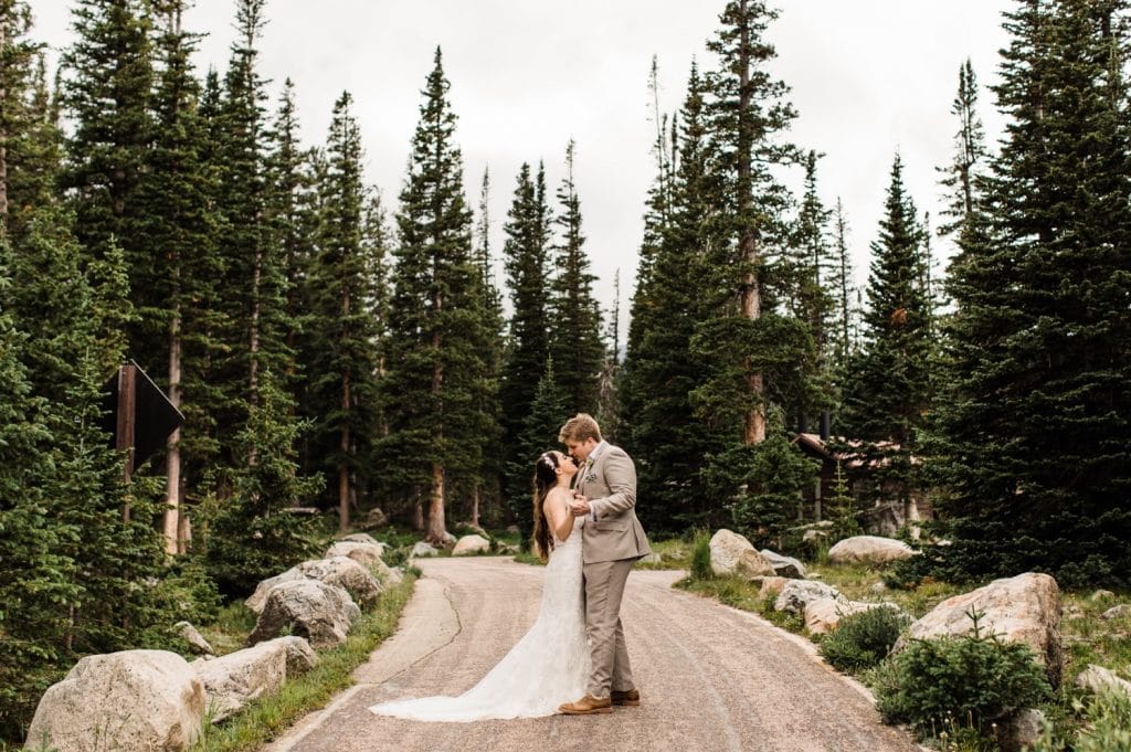 mountain wedding dancing photos taken by Colorado mountain wedding photographers