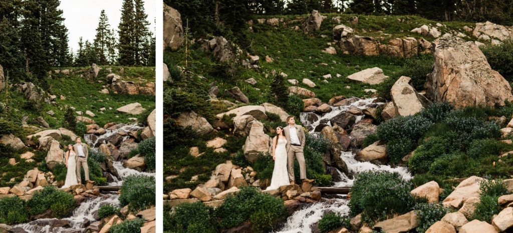 summer mountain wedding in Colorado in the Indian Peaks Wilderness