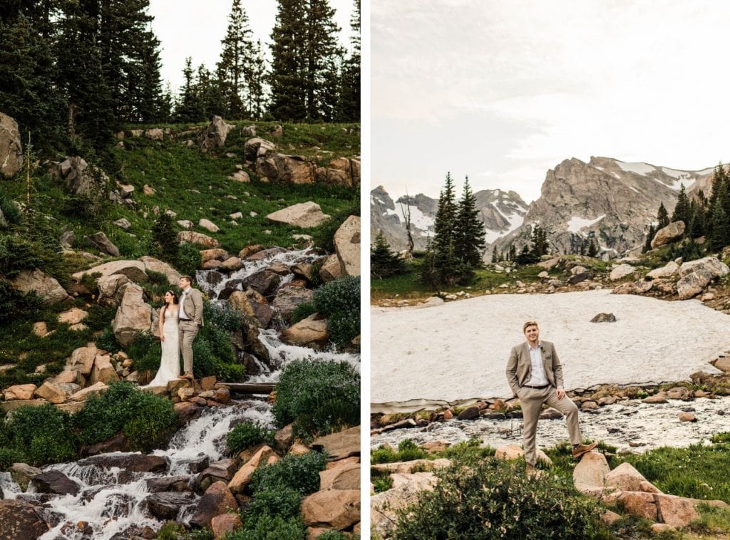 summer mountain wedding in Colorado in the Indian Peaks Wilderness
