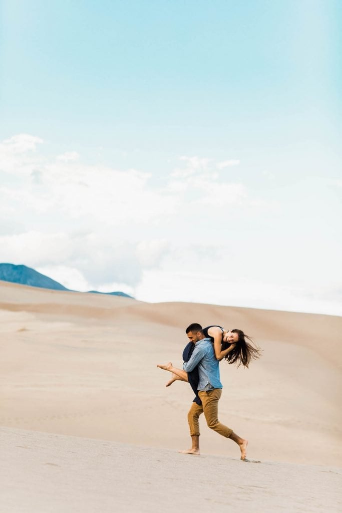 Colorado engagement photos taken in the sand
