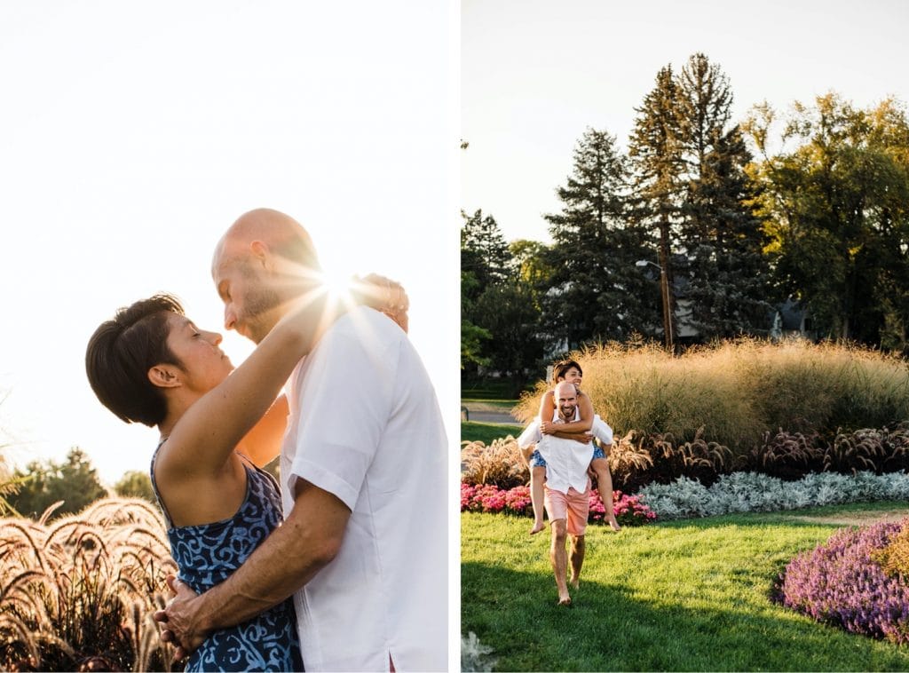 sunset couples photos after a small Denver Botanic Gardens wedding