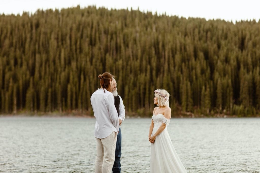 lakeside wedding ceremony