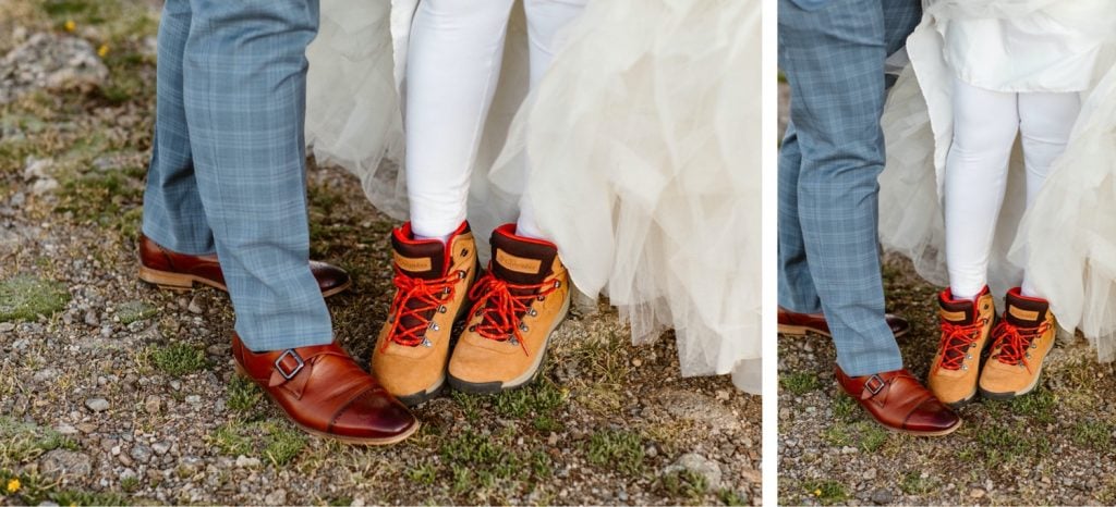 hiking boots for an Aspen Colorado elopement