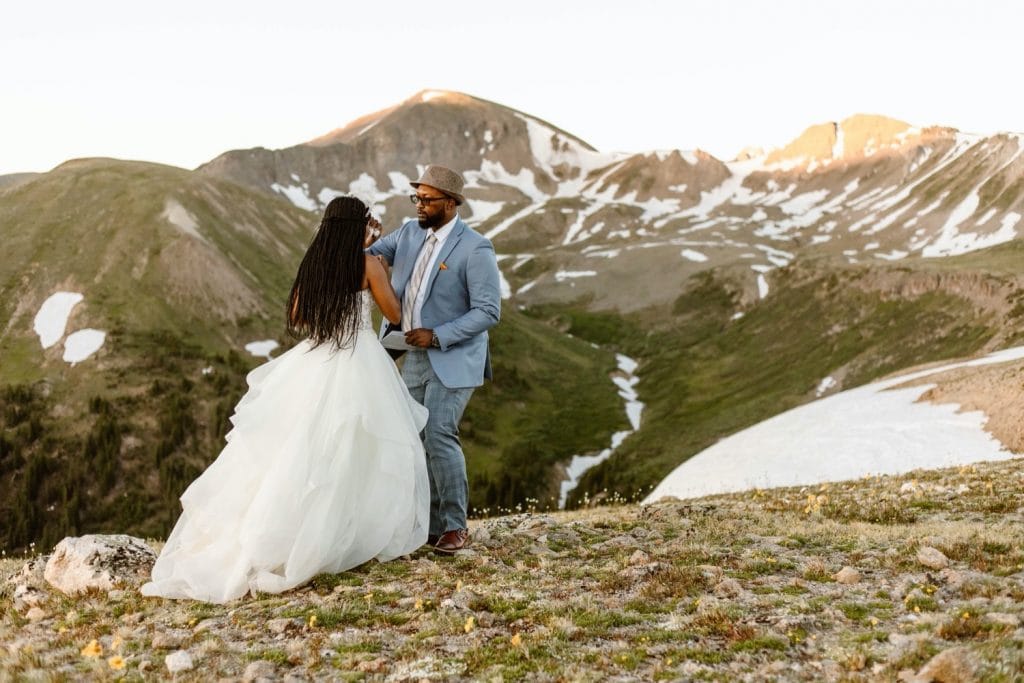 Aspen Colorado elopement ceremony at sunrise