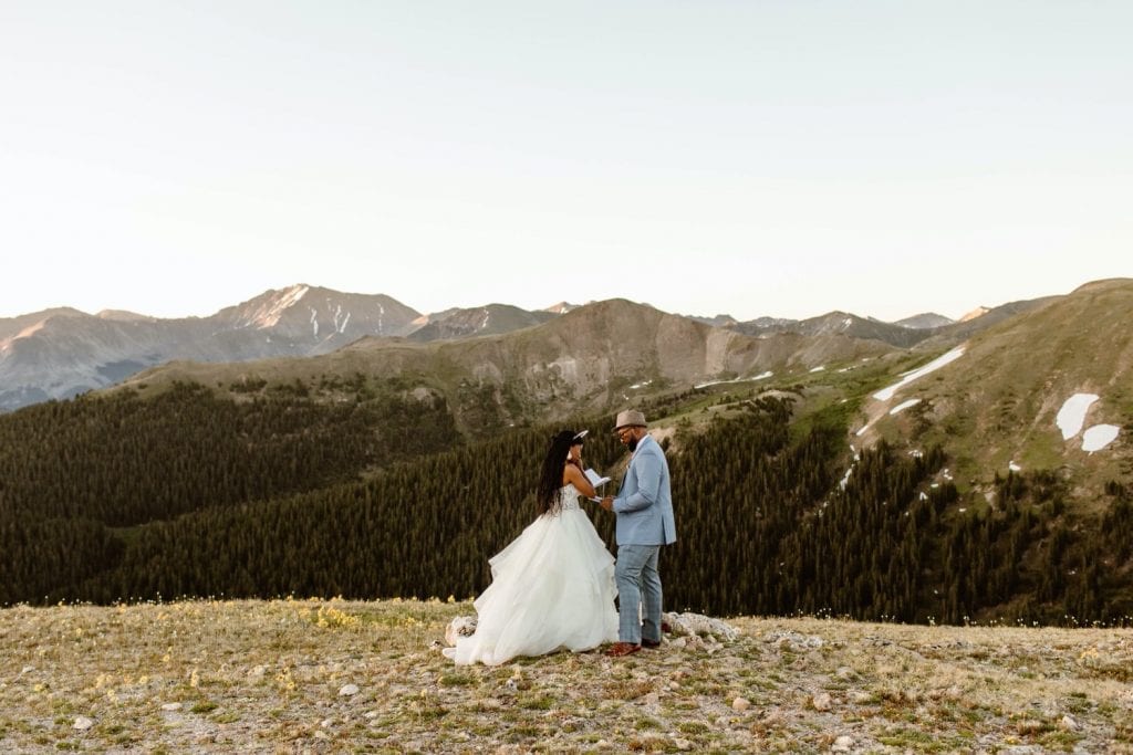 Aspen Colorado elopement ceremony at sunrise