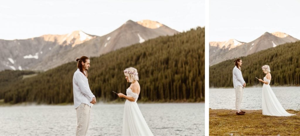 small lake wedding ceremony