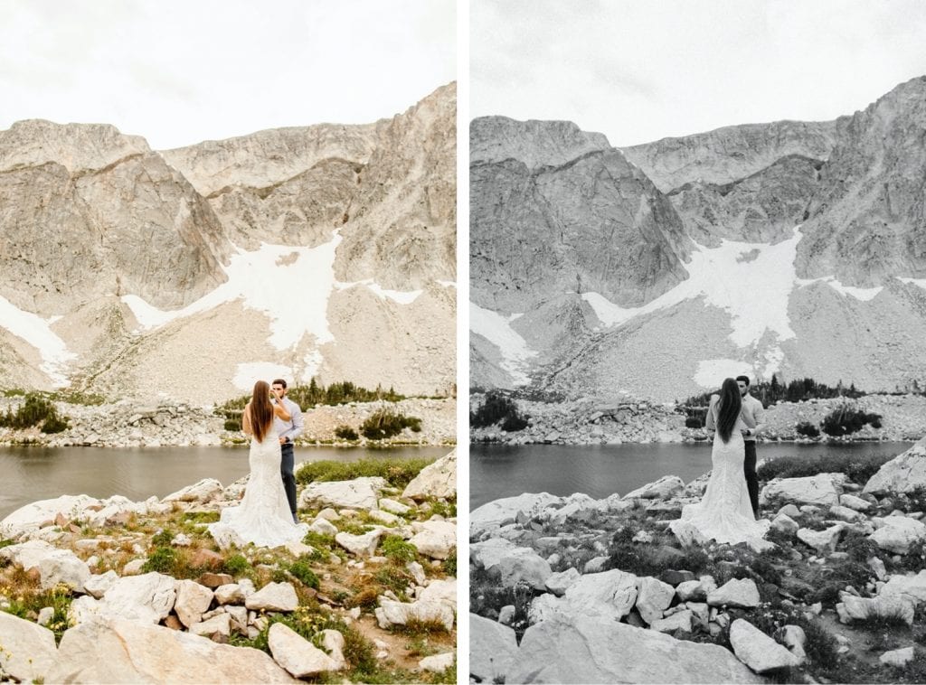 Snowy Range Wyoming elopement vow exchange ceremony