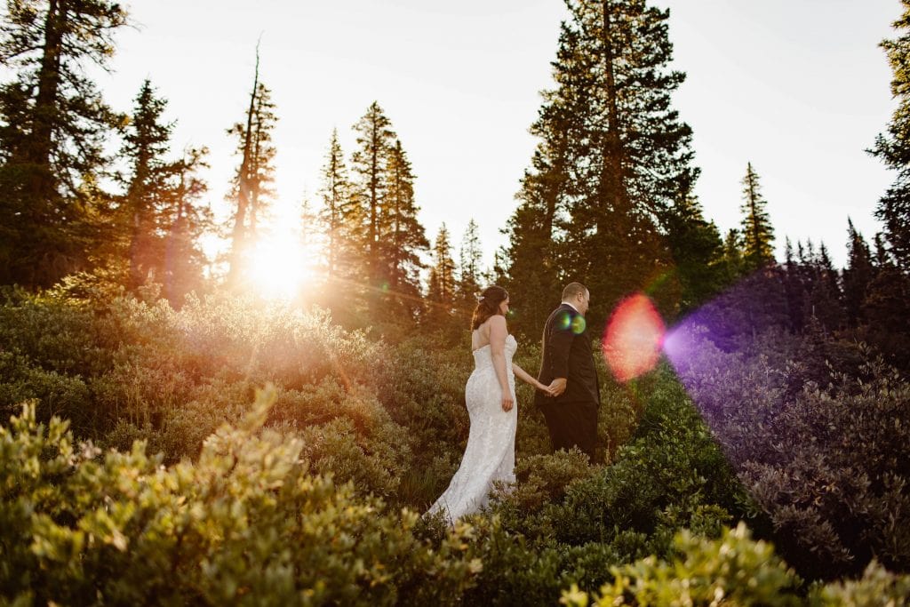 destination elopement on a high alpine trail in the Rockies