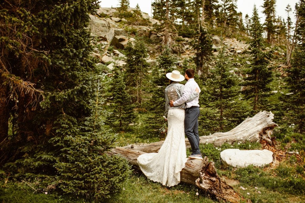 eloping couple in the woods on their wedding day | elopement advice article