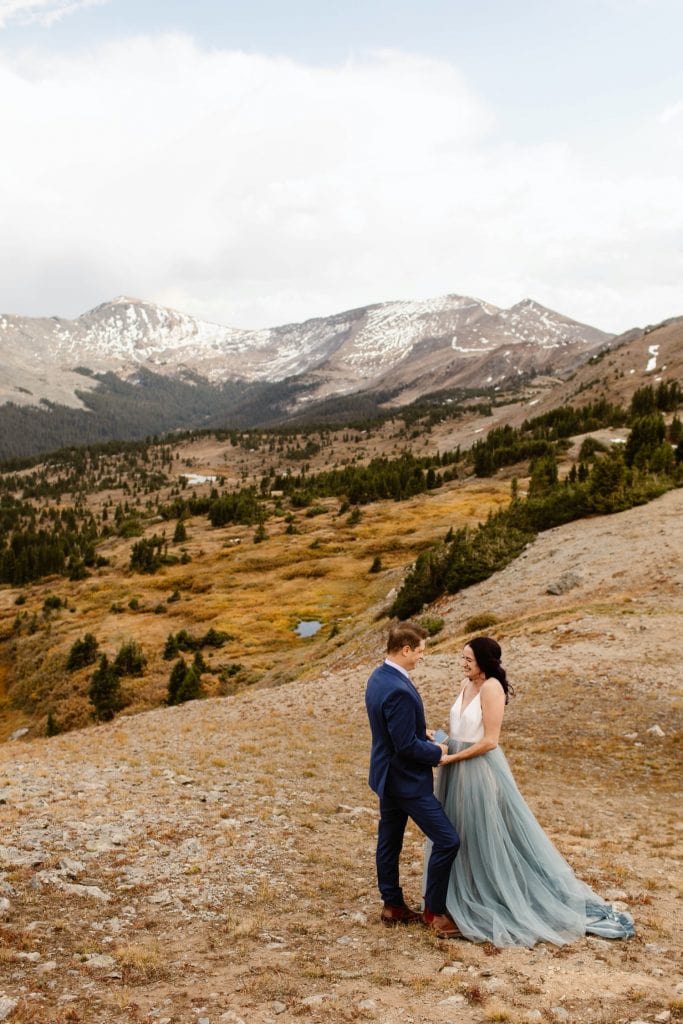 Buena Vista elopement ceremony overlooking the mountains