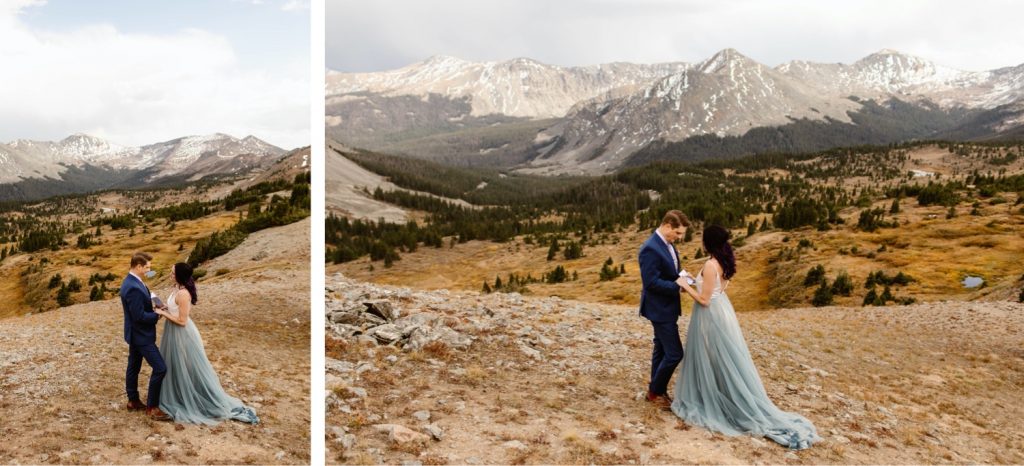 Buena Vista elopement ceremony overlooking the mountains