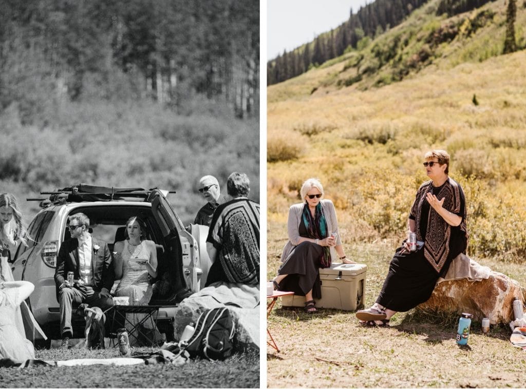 Crested Butte elopement camp-style picnic reception