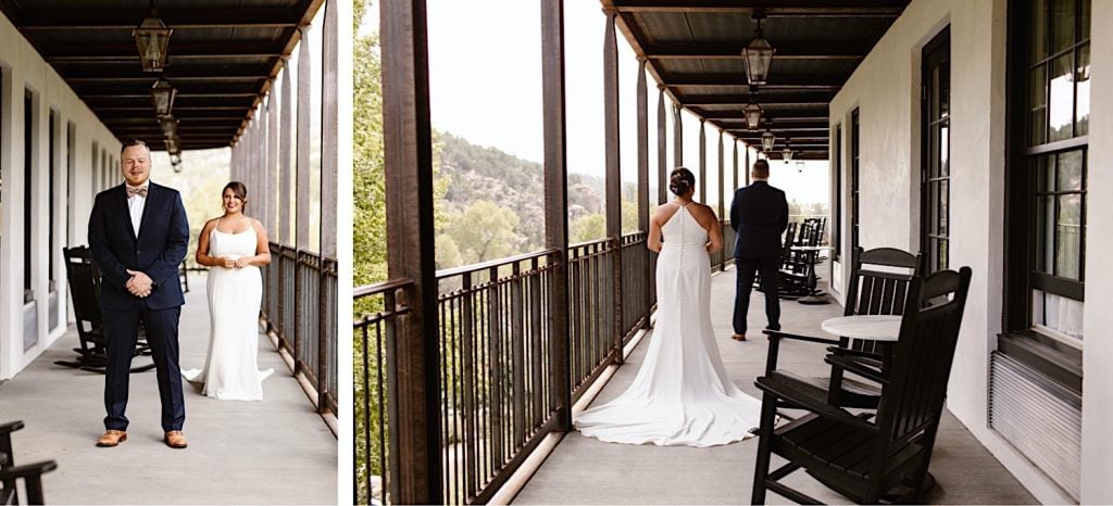 first look before couple leaves their hotel for their Great Sand Dunes National Park elopement