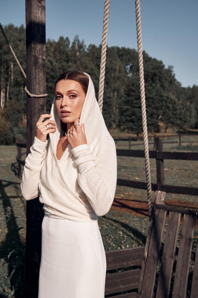 long sleeve ivory wool winter wedding shawls wrap with a hood