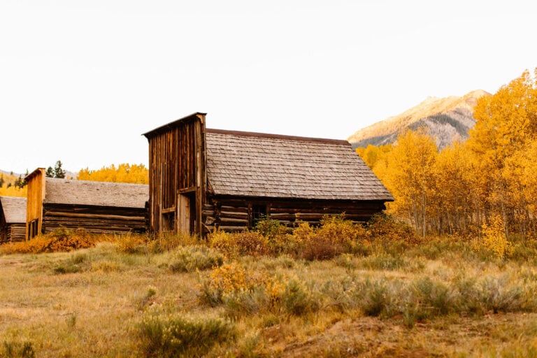 old historic wood building in Ashcroft Ghost Town Aspen Colorado