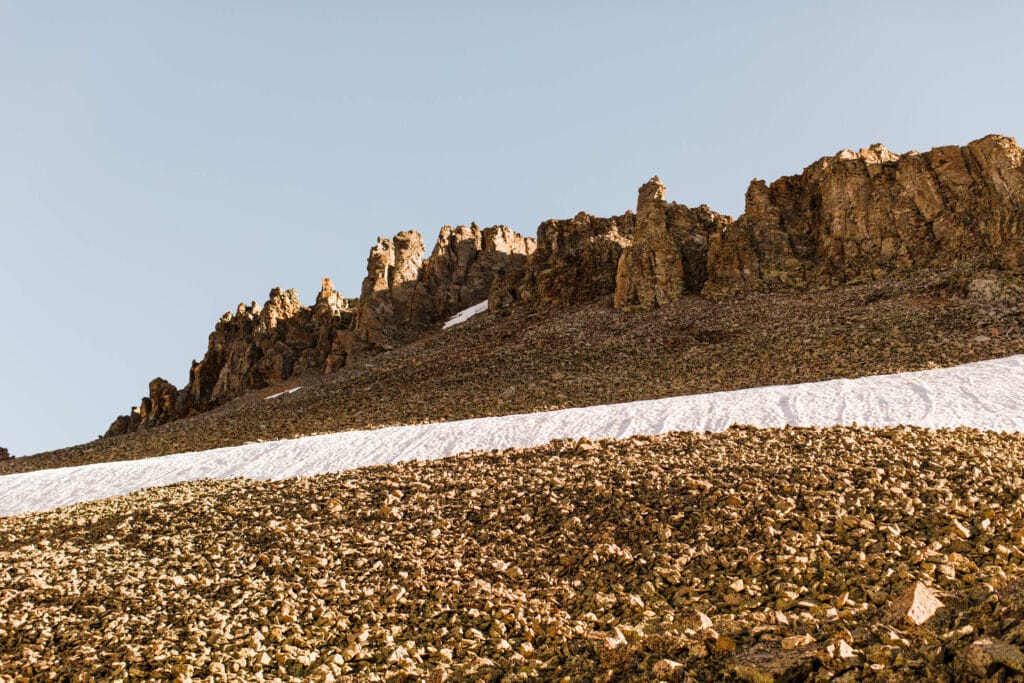 jagged rocky area near the summit of Ophir Pass in Colorado